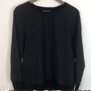 Fabletics Size L Large Black Long Sleeve Top With Cutouts On Shoulder Blades